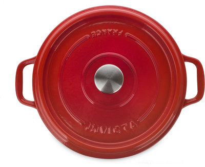 Кастрюля с крышкой чугунная с эмалированным покрытием, цвет рубин (26 см, 5 л) фото 6