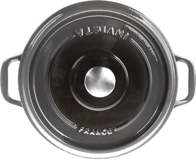 Кастрюля с крышкой чугунная с эмалированным покрытием, цвет темно-серый (26 см, 5 л) фото 3
