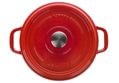 Кастрюля с крышкой чугунная с эмалированным покрытием, цвет рубин (24 см, 4 л) фото 4