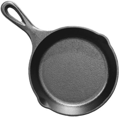 Чугунная сковорода круглая 12 см, черная фото 1