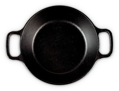 Сковорода круглая с двумя ручками 20 см, черная, чугун фото 4