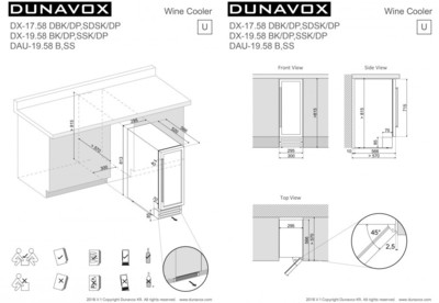 Монотемпературный винный шкаф DUNAVOX DAU-19.58B фото 1