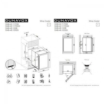 Монотемпературный винный шкаф DUNAVOX DAB-48.125B фото 1