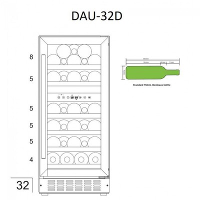 Двухзонный винный шкаф DUNAVOX DAU-32.78DSS фото 2